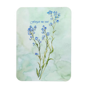 Glömm mig inte Anpassad akvarell trädgårdsblomma Magnet