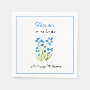 Glömm mig inte Blå blommor Begravning Pappersservett