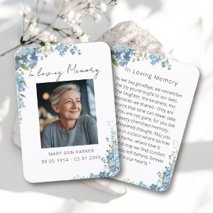 Glömm Mig Inte Blommor Foto Bönkort Visitkort