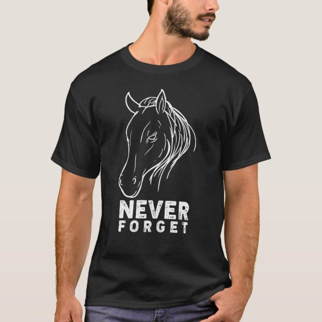 GLÖMMA ALDRIG HÄSTAR T SHIRT (Framsida)