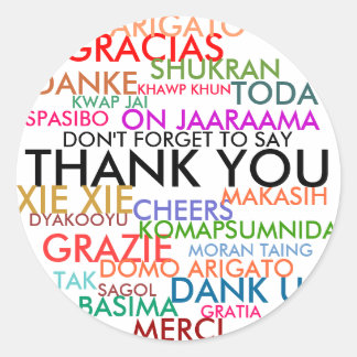 GLÖMMA INTE ATT SÄGA TACK RUNT KLISTERMÄRKE