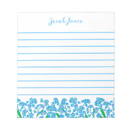 Glömma-me-not Blue-Blomsterträdgård Lining Anteckningsblock