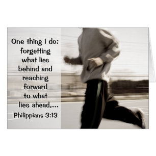 Glömma vilket liggra behind, Philippians3:13kort Hälsningskort
