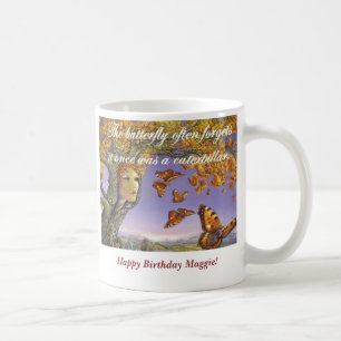 "Glömmer fjärilen" muggen Kaffemugg