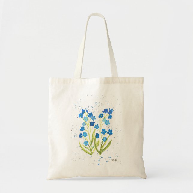 Glömmig blå blommor Bröllopsdusch  Tygkasse (Framsidan)