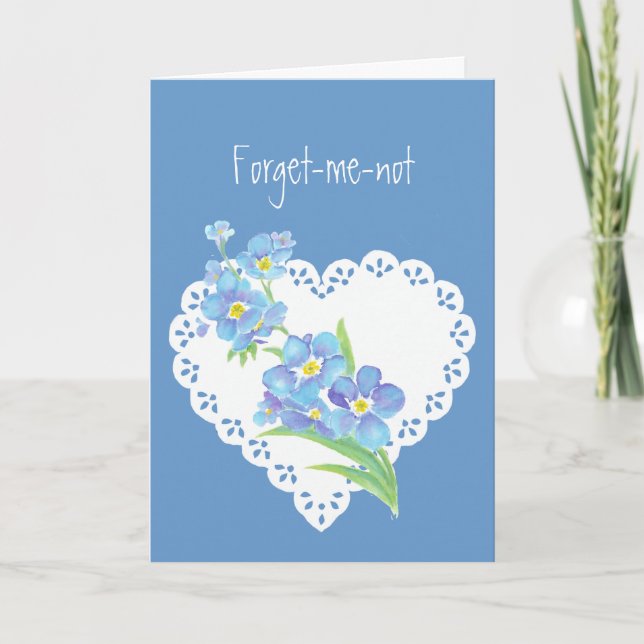 Glömmig kärleksdikt och blomma kort (Framsida)