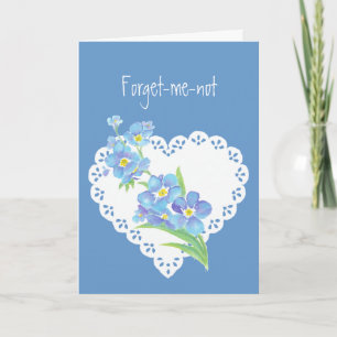 Glömmig kärleksdikt och blomma kort