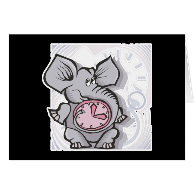 glömsk elefant hälsningskort (Framsidan Horizontal)