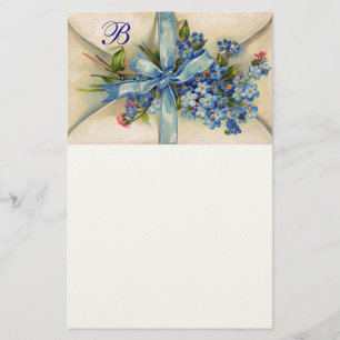 GLÖMT MIG NOTS MONOGRAM Romantic Bröllop Brevpapper