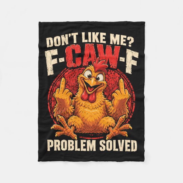 Glömt Problem Löst - Mörk Humor Sarcasm Kyckling Fleecefilt (Framsidan)