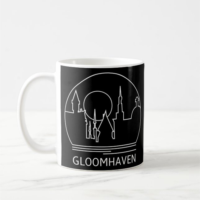 Gloomhaven Minimalist Line Teckning - inspelning a Kaffemugg (Vänster)