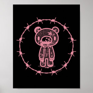 Gloomi Bear the Naughty Grizzly Rbed Wire Circle H Poster