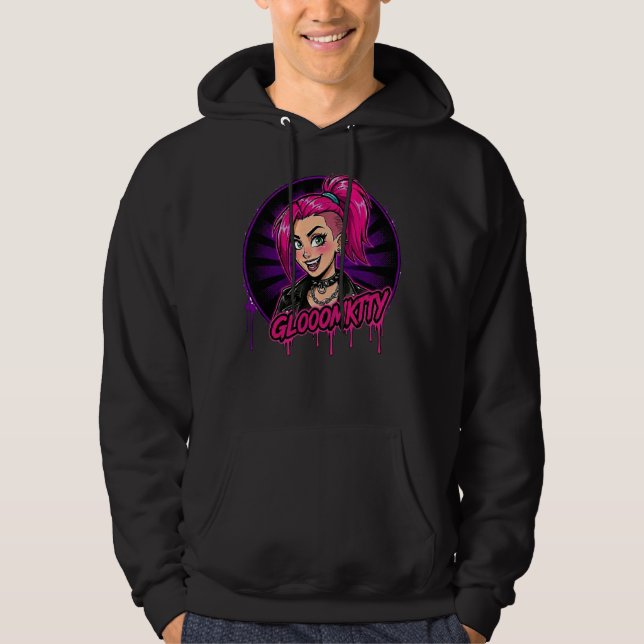 Gloomkitty Tröja med Huva Hoodie (Framsida)