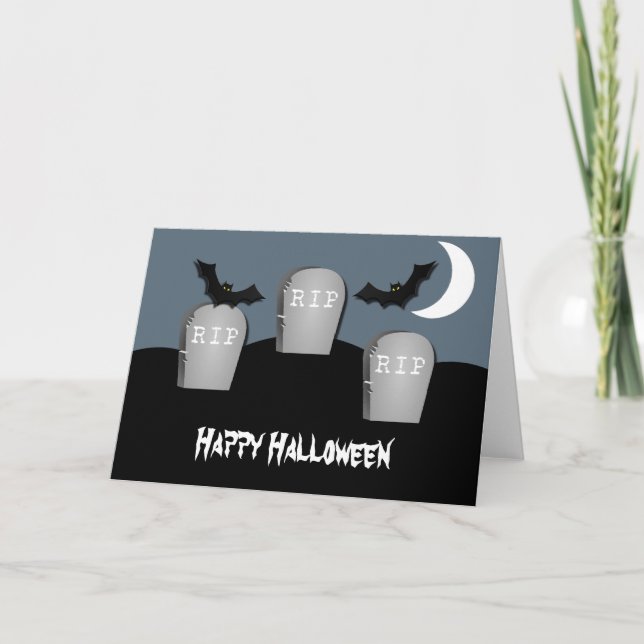 Gloomy Graveyard Halloween-kort Kort (Framsida)