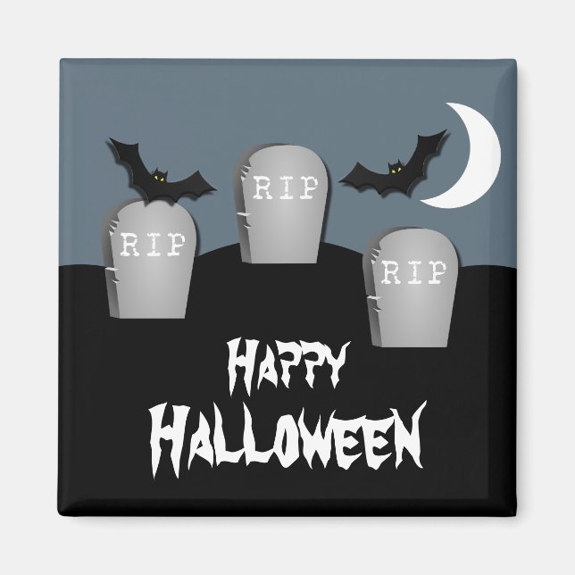 Gloomy Graveyard Halloween Magnet (Framsidan)