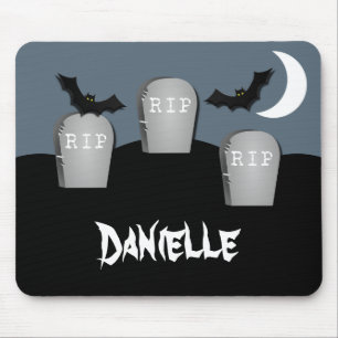 Gloomy Graveyard Halloween Mousepad Musmatta