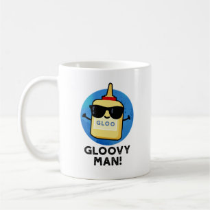 Gloovy Man Funny Toppen Glue Pun Kaffemugg