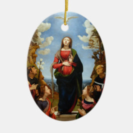 GLORI TILL IMMACULATBEGREPPET JULGRANSPRYDNAD KERAMIK