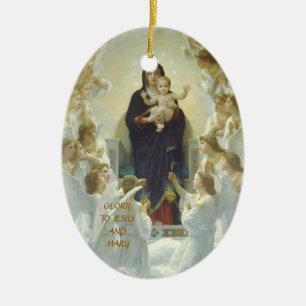 GLORI TILL JESUS OCH MARY JULGRANSPRYDNAD KERAMIK