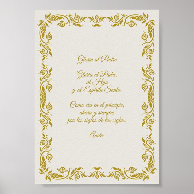 Gloria al Padre con detalles Botánicos Dorados Poster (Framsidan)
