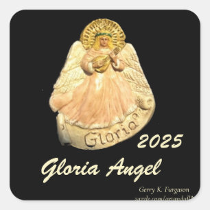 GLORIA ANGEL RENAISSANCE STICKER 2025 FYRKANTIGT KLISTERMÄRKE