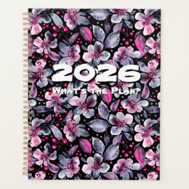 Gloria-Black,Gray,Pink Floral Customizable Planner