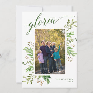 Gloria Grön Ram Religiöst Foto Julkort