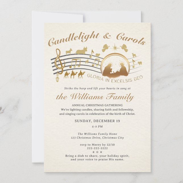 Gloria in Excelsis Deo Christmas Carols Gathering Inbjudningar (Framsida)