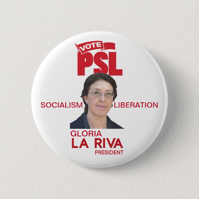 Gloria La Riva för president 2020 Knapp (Framsida)