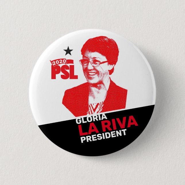 Gloria La Riva för president 2020 Knapp (Framsida)