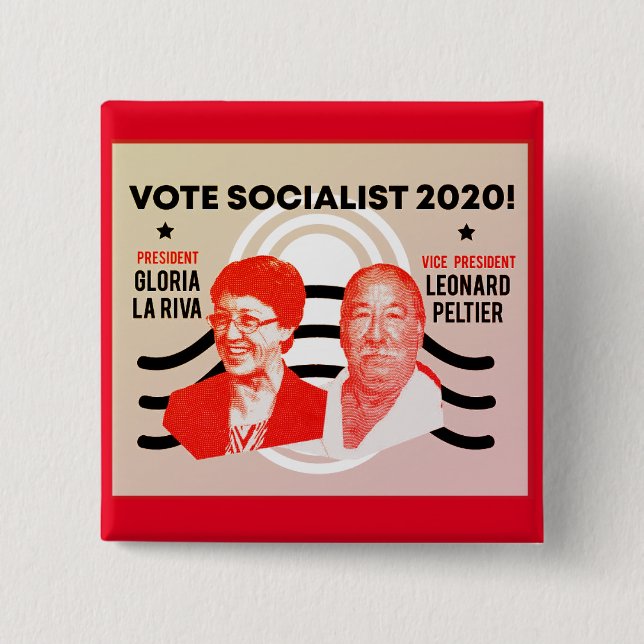 Gloria La Riva / Leonard Peltier 2020 Knapp (Framsida)