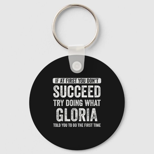 Gloria om du inte lyckas med det. nyckelring (Framsida)