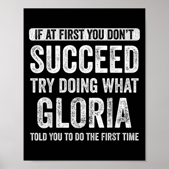 Gloria om du inte lyckas med det. poster (Framsidan)