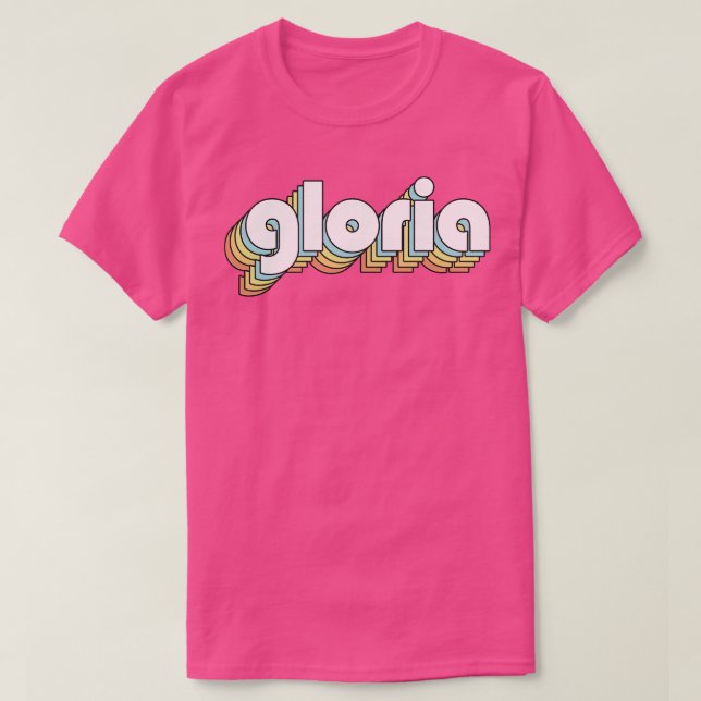 Gloria Retro Regbow Typography Faded Stil T Shirt (Design framsida)