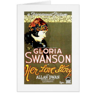 Gloria Swanson henne kärlekshistoriafilmaffisch Hälsningskort