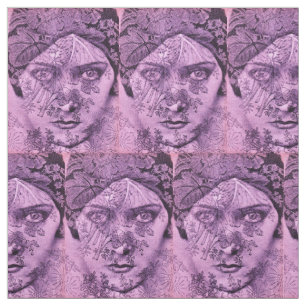 Gloria Swanson i lavender-utskrift på 1920-talet Tyg