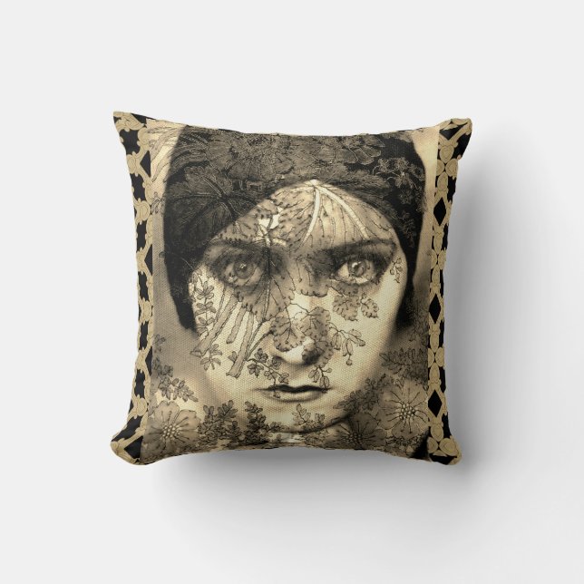 Gloria Swanson med snörebrytning kudder Kudde (Framsida)