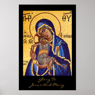 Gloria to jesus and mary poster