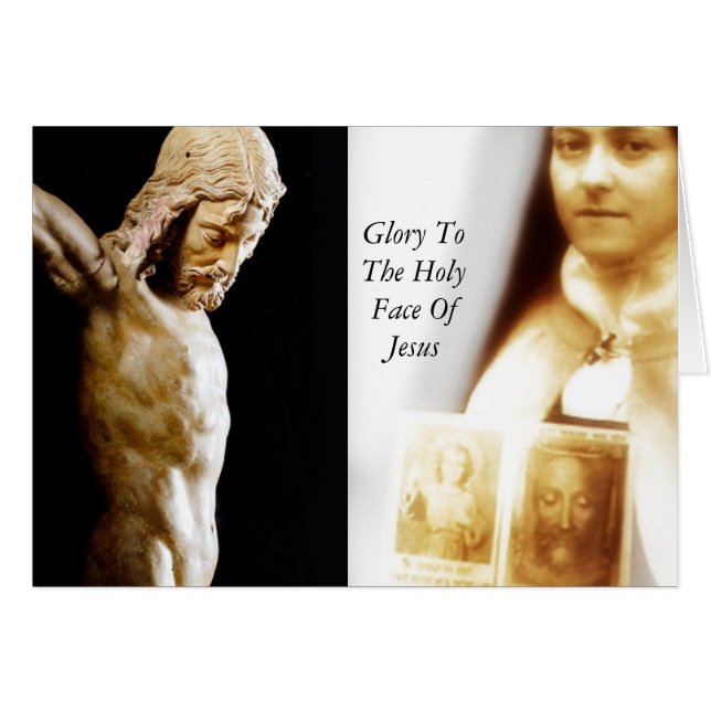 Gloriet mot Jesus Heliga Ansikte Hälsningskort (Framsidan Horizontal)