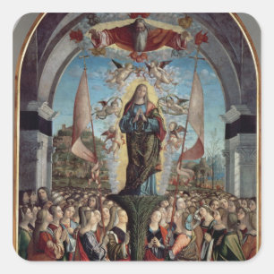 Glorification av St Ursula och henne följen Fyrkantigt Klistermärke
