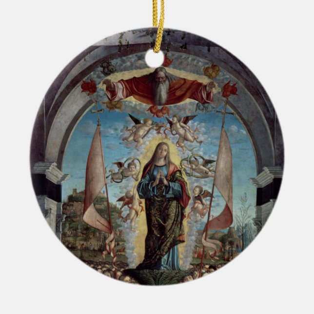 Glorification av St Ursula och henne följen Julgransprydnad Keramik (Framsidan)