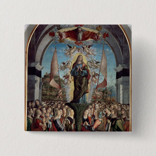 Glorification av St Ursula och henne följen Knapp (Framsida)