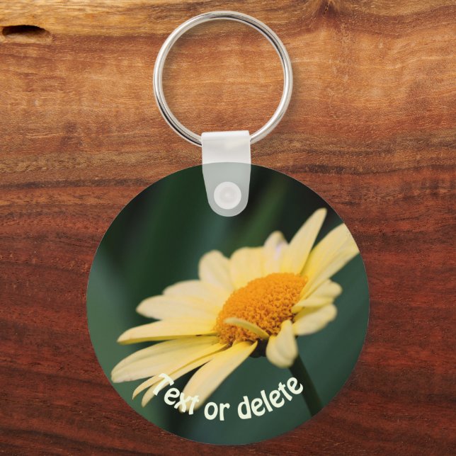 Glorig Gult Daisy Flower Personlig Nyckelring (Framsida)