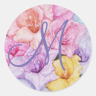 GLORIÖS GLADIOLA-BLOMMIGT RUNT KLISTERMÄRKE