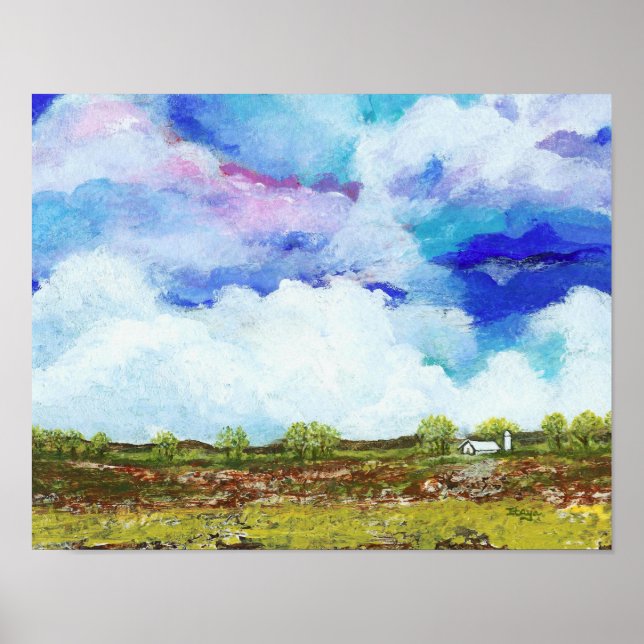 Glorious Abstrakt Ligcape Art Farm Barn House Poster (Framsidan)