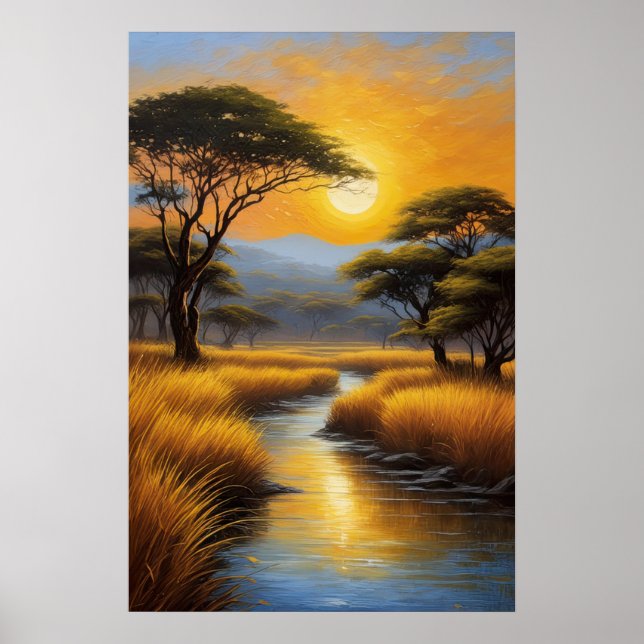 Glorious African Sunset Poster (Framsidan)