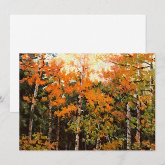Glorious Autumn Aspen Scenia Colorado Painting (Fram/baksida)