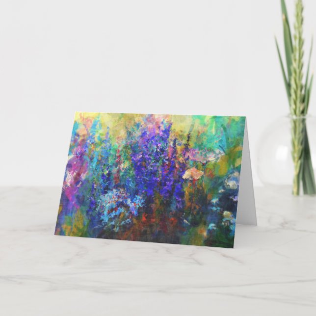 Glorious Garden Flowers Card Old-Fashioned Art Kort (Framsida)