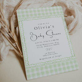 Glorious Gingham Baby Shower Inbjudningar
