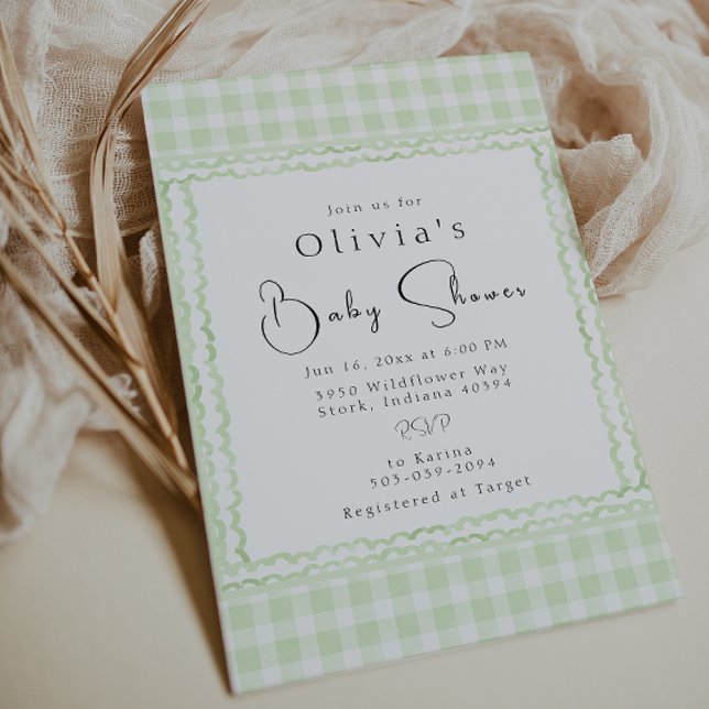 Glorious Gingham Baby Shower Inbjudningar (Skapare uppladdad)